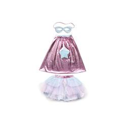 Disfraz Superheroína Super-Duper Rosa Metalizado y Azul 4-6 Años