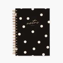 Cuaderno Charuca Mediano A5 Topos Negro