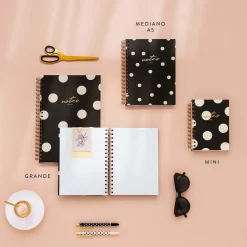Alternative view of Cuaderno Charuca Mediano A5 Topos Negro