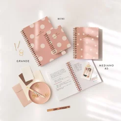 Alternative view of Cuaderno Charuca Mediano A5 Topos Dusty Pink