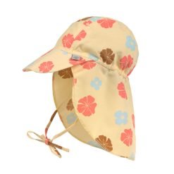 Gorrita Flap con protección solar Flowers vainilla