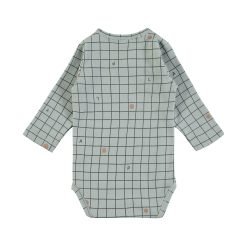 Alternative view of Body cruzado manga larga Checks Blue Babyclic