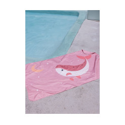 Alternative view of Toalla Playa Microfibra Whale Pink